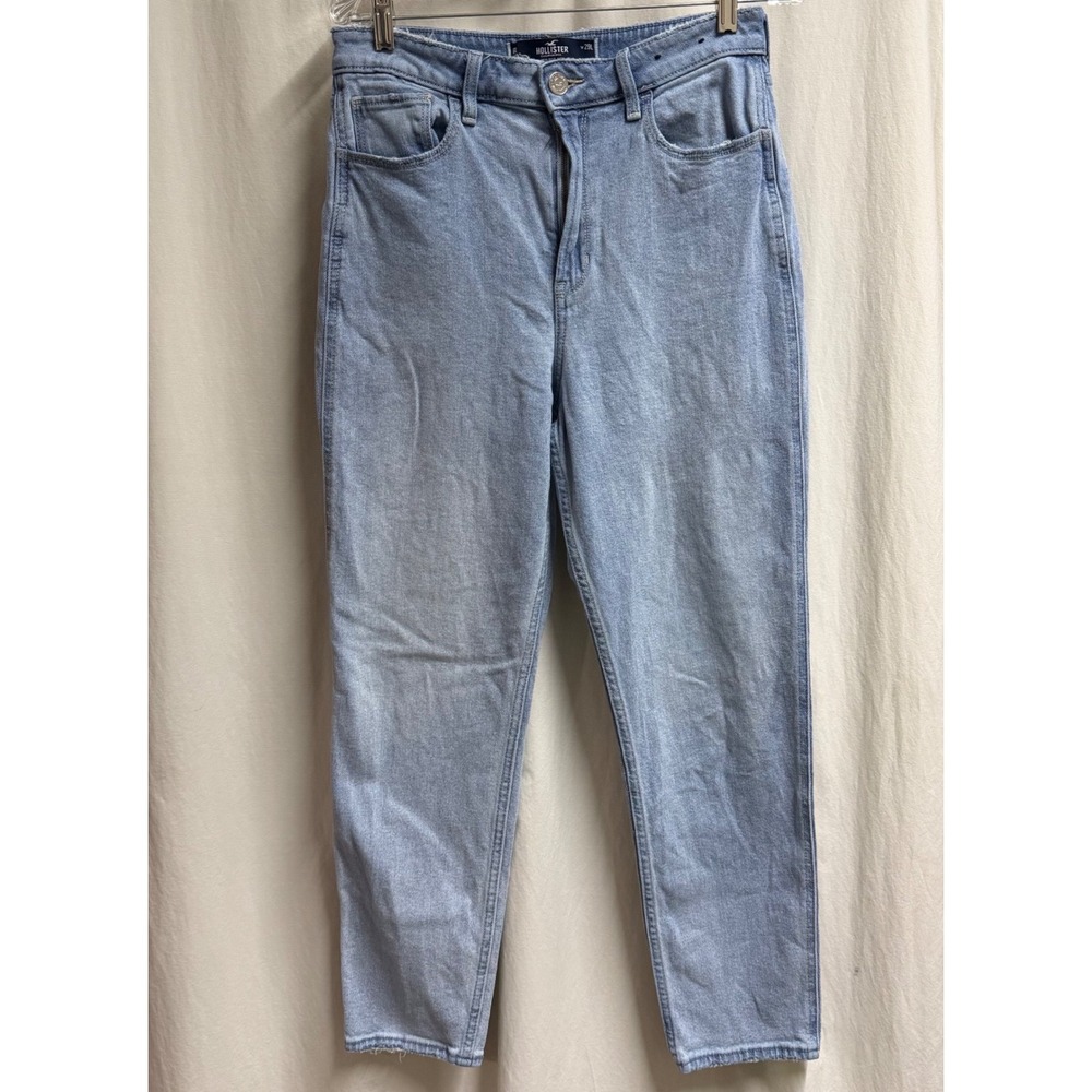 Hollister Ultra High Rise Mom Jeans Light Wash Vintage Stretch 8L W29L